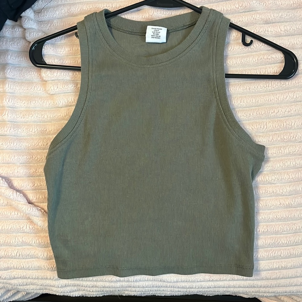 Olive Green Cropped Tank